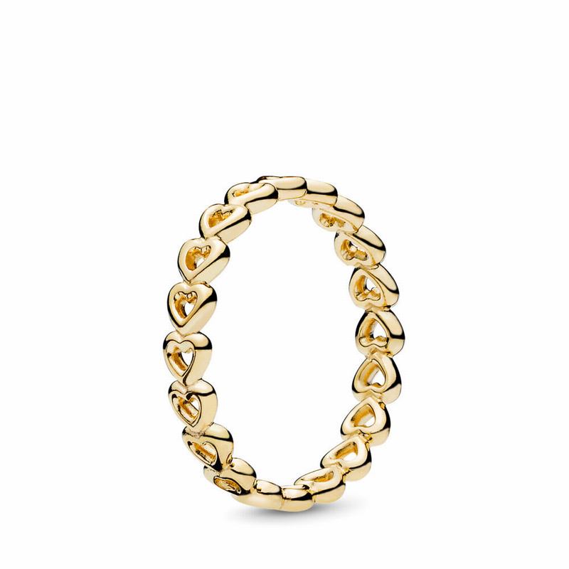 Pandora Shine™ Linked Love Stackable Ring Sale NZ, 18ct Gold Plated (269437-MQT)